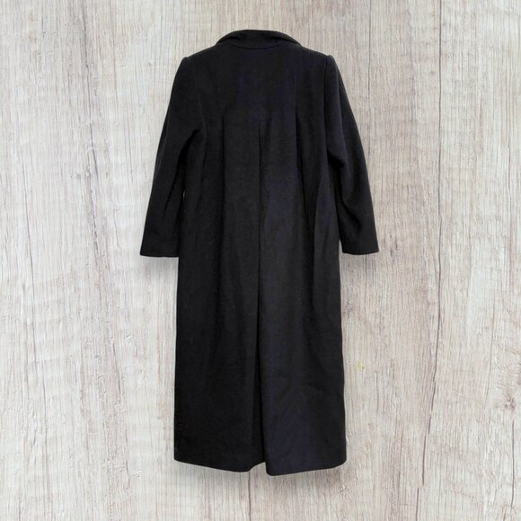 Vintage Christian Dior Wool Coat Womens 6 Black Long Overcoat USA ILGWU - Picture 11 of 12